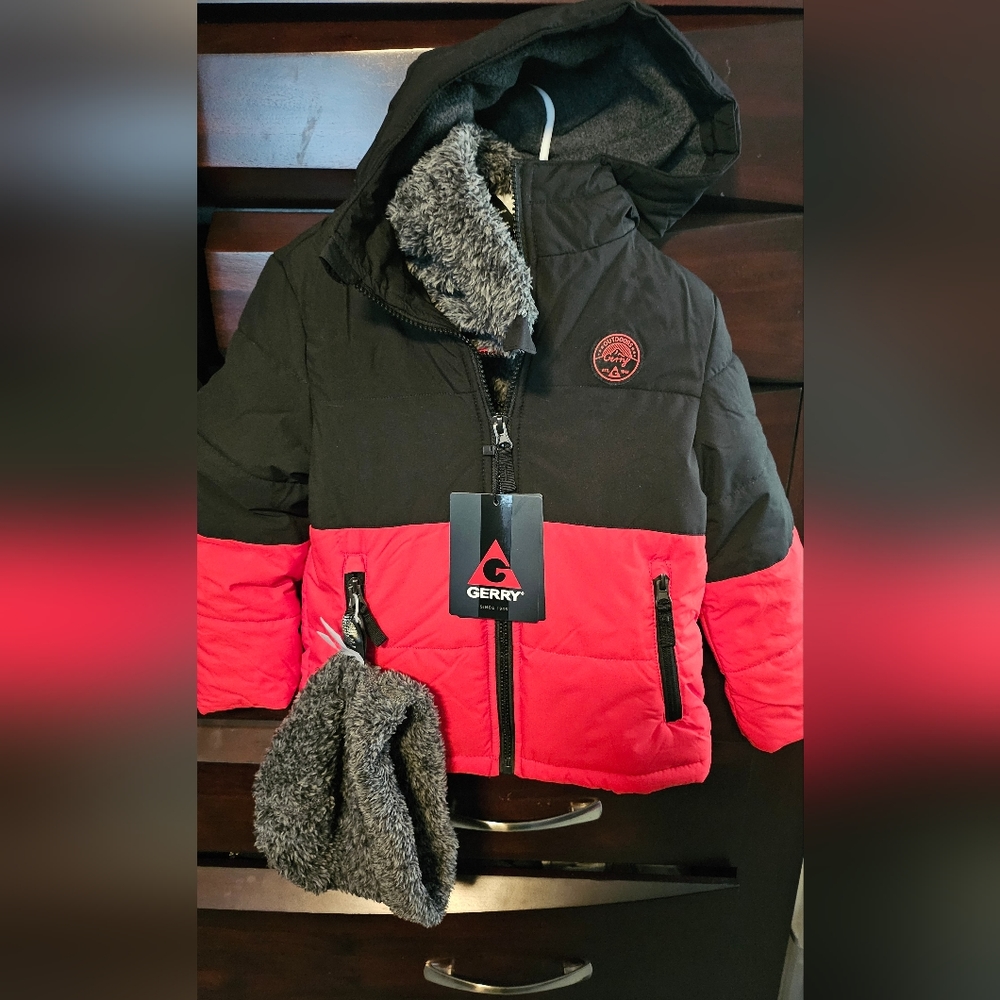 Gerry kids systems jacket. Hat, fleece jacket and winter coat nwt red bl…